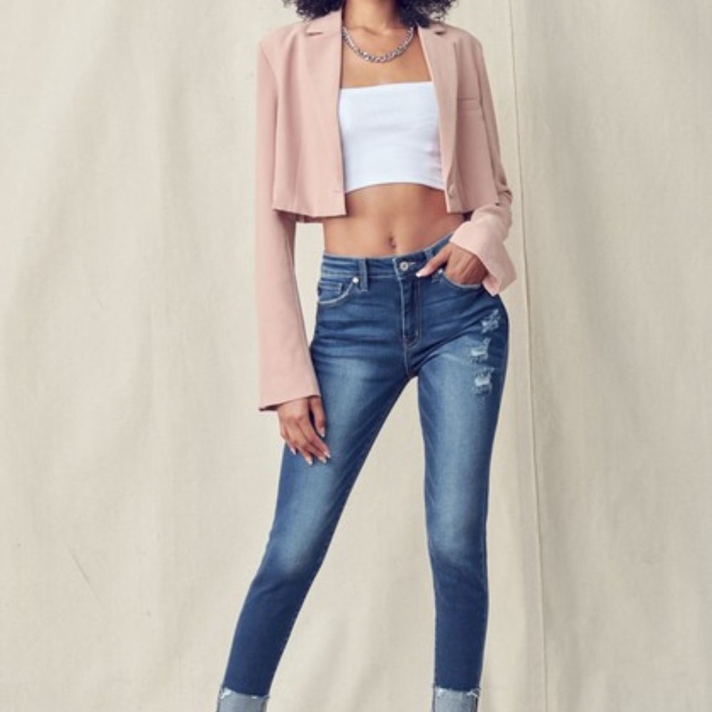 KanCan Gemma High Rise Skinny with Folded Hem